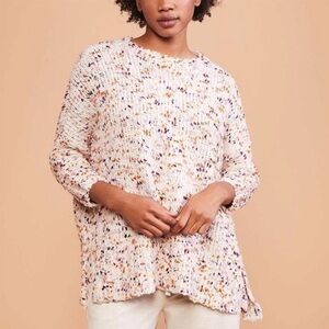 LOFT Lou & Grey Speckled Knit oversized sweater Poncho size medium